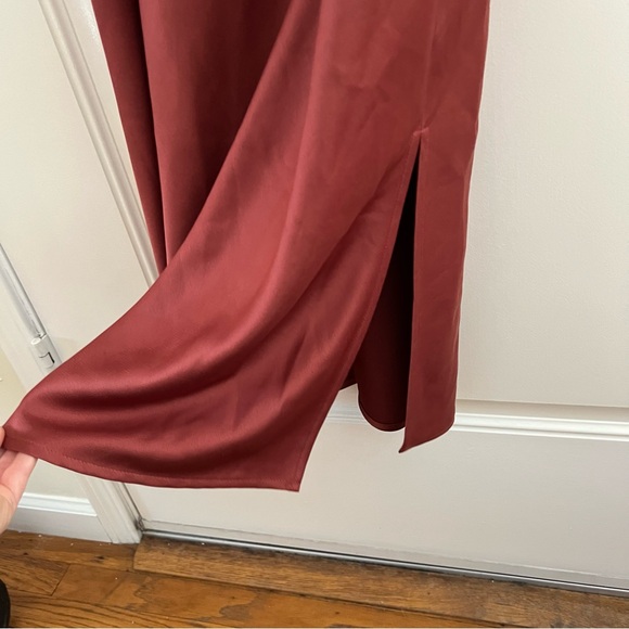 Bhldn rust cali satin cowl-neck midi dress - Picture 7 of 11
